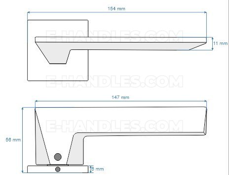 Ручки дверні VIP Fit розета квадратна R67F chrom-satyna bdr