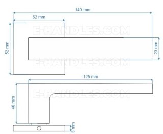 Ручки дверні Warna Fit розета квадратна R67F antracyt bdr