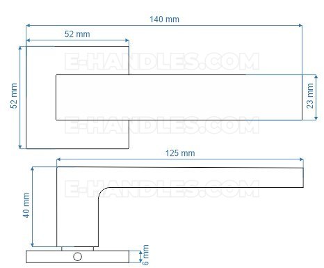 Ручки дверні Warna Fit розета квадратна R67F antracyt bdr