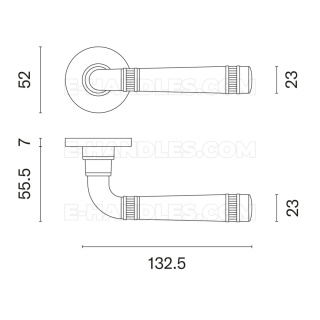 Klamka BERULA Rozeta R slim 7 mm LG - złoty polerowany