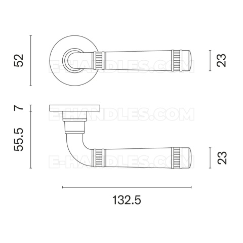 Klamka BERULA Rozeta R slim 7 mm LG - złoty polerowany