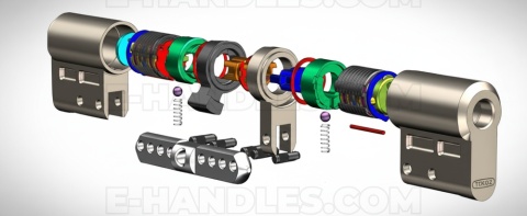 Wkładka 85 nst 45X40G, TOKOZ PRO300 klucz-gałka mosiądz mat/blokada bezpieczeństwa, 5 kluczy