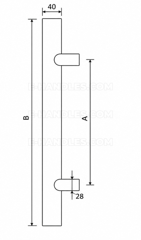 Pochwyt z2 Ø40, długość 1100mm, mocowanie 45°, stal nierdzewna x7.zo