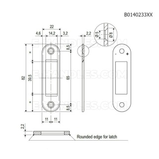 Zaczep EASY-FIX 22x82x2,2mm z regulacją mosiądz antyczny AGB B014023312