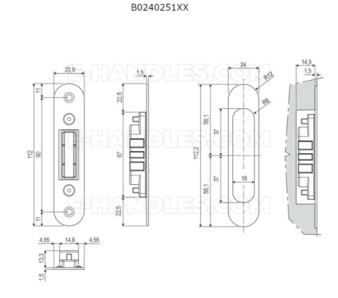 Zaczep magnetyczny Polaris Full Round 24x112mm mosiądzowany AGB B024025123