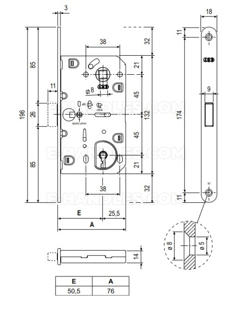 Zamek magnetyczny na klucz 90/50 jasny brąz F18 AGB B061015042