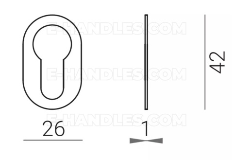 VERUM NUDA SLIM WB czarny - 26 × 42 × 1 mm - szyld dolny na wkładkę