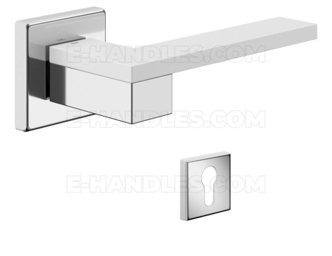 Ручки дверні DND by Martinelli Esa 02 Vis розета квадратна chrom/biały з розетами на циліндр