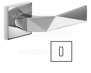 Klamka DND by Martinelli Luxury 02 Vis rozeta kwadratowa chrom z rozetą na klucz