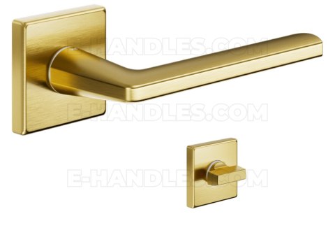 Klamka DND by Martinelli Luce P 02 Vis rozeta kwadratowa złoty matowy z rozetą WC