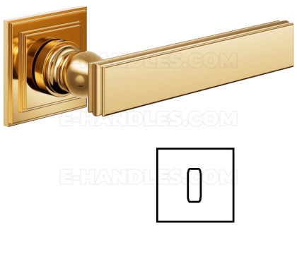 Klamka DND by Martinelli Lucrezia 02 Vis rozeta kwadratowa PVD antyczny złoty z rozetą na klucz