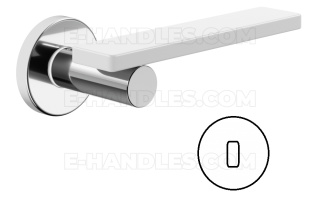 Klamka DND by Martinelli Minima Vis rozeta okrągła chrom/biały z rozetą na klucz