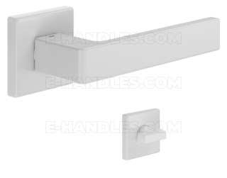 Klamka DND by Martinelli Quattro 02-Z Vis rozeta kwadratowa biały z rozetą WC