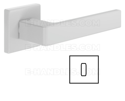 Klamka DND by Martinelli Quattro 02-Z Vis rozeta kwadratowa biały z rozetą na klucz
