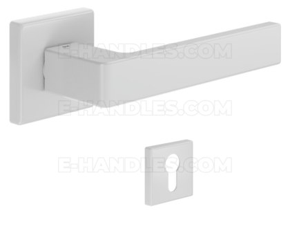 Klamka DND by Martinelli Quattro 02-Z Vis rozeta kwadratowa biały z rozetą na wkładkę