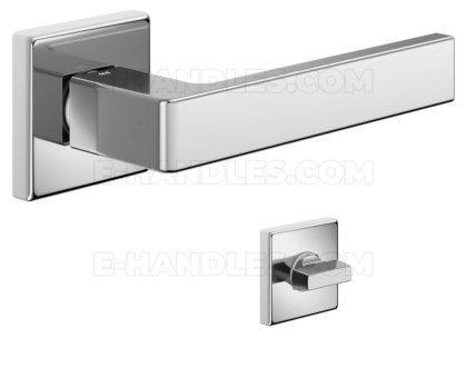 Klamka DND by Martinelli Quattro 02-Z Vis rozeta kwadratowa chrom z rozetą WC