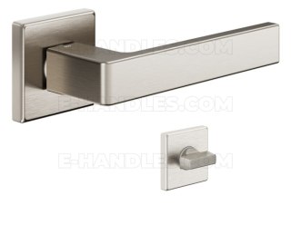 Klamka DND by Martinelli Quattro 02-Z Vis rozeta kwadratowa nikiel-satyna z rozetą WC
