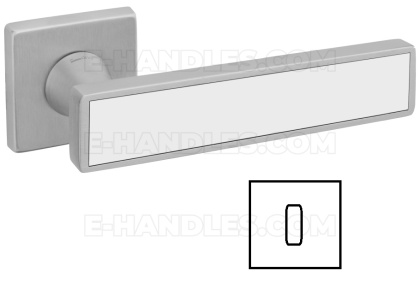 Klamka DND by Martinelli Sochic L 02 Vis rozeta kwadratowa chrom-satyna/biały z rozetą na klucz