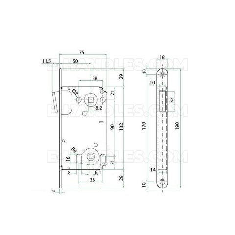 Zamek magnetyczny do WC 90/50 czarny BONAITI TWIN