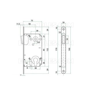 Zamek magnetyczny na wkładkę 85/50 biały BONAITI TWIN