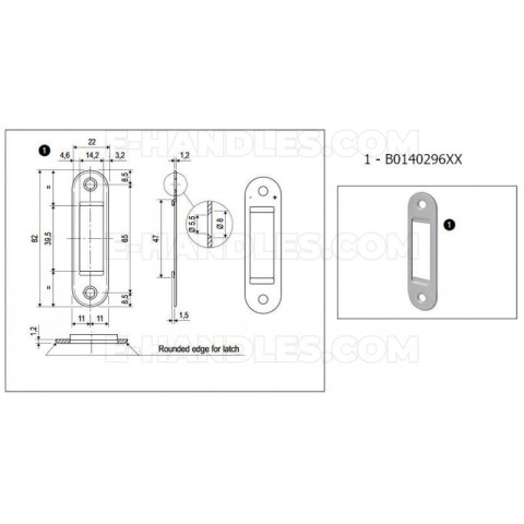 Планка EASY-FIX 22x82x1,2mm з регулюванням biały RAL9016 AGB B0140296FM