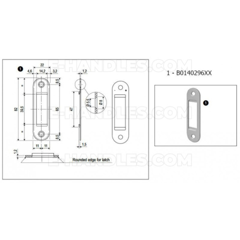 Планка EASY-FIX 22x82x1,2mm з регулюванням chrom mat AGB B014029634