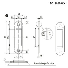 Zaczep EASY-FIX 22x82x1,2mm z regulacją mosiądz antyczny AGB B014029612