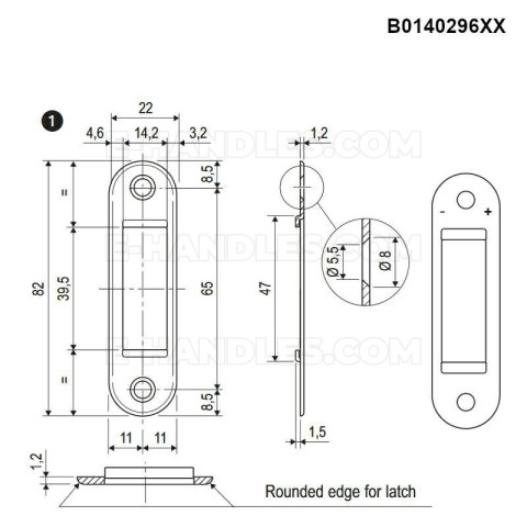 Планка EASY-FIX 22x82x1,2mm з регулюванням mosiądz antyczny AGB B014029612