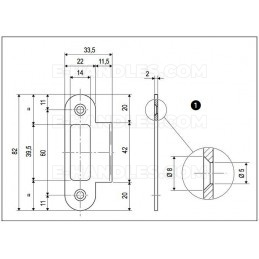 Планка Easy-Matic 22x82 з відбійником 11mm chrom mat AGB B014021434