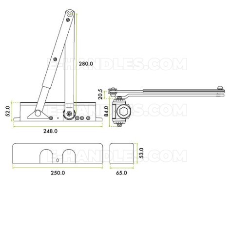 Samozamykacz ZOO Hardware VDC0024A EN 2-4 do 80 kg przeciwpożarowy srebrny