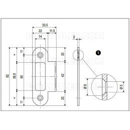 Планка Easy-Matic 22x82 з відбійником 11mm biały RAL9010 AGB B014021491