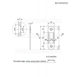 Планка AGB для замків CENTRO i MEDIANA EVOLUTION 22x82 brązowy B010004022