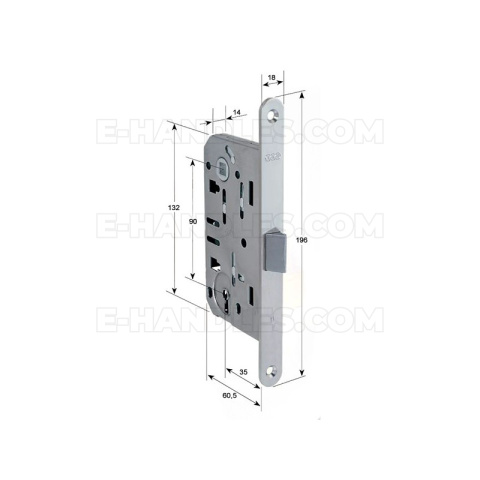 Zamek AGB Mediana EVOLUTION na klucz 90/35 chrom mat F18 B011013534