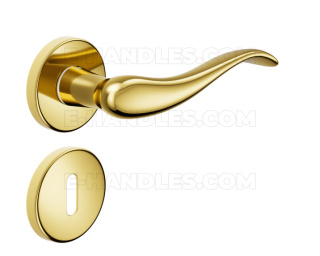 Klamka DND by Martinelli Airone Vis rozeta okrągła złoty z rozetą na klucz
